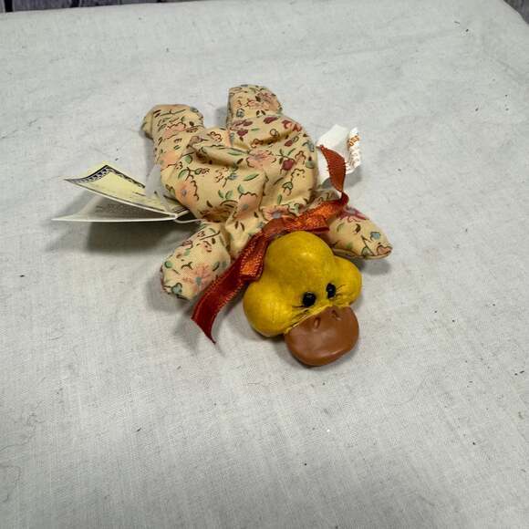 Russ Other - Russ Teeny Beenies Teenie Duck Clay Head Plush Stuffed Floral Material Body 5"